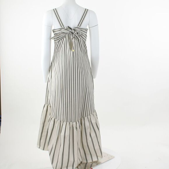 Theory Ventura Tie Back Stripe Cotton Midi Dress - Picture 3 of 6